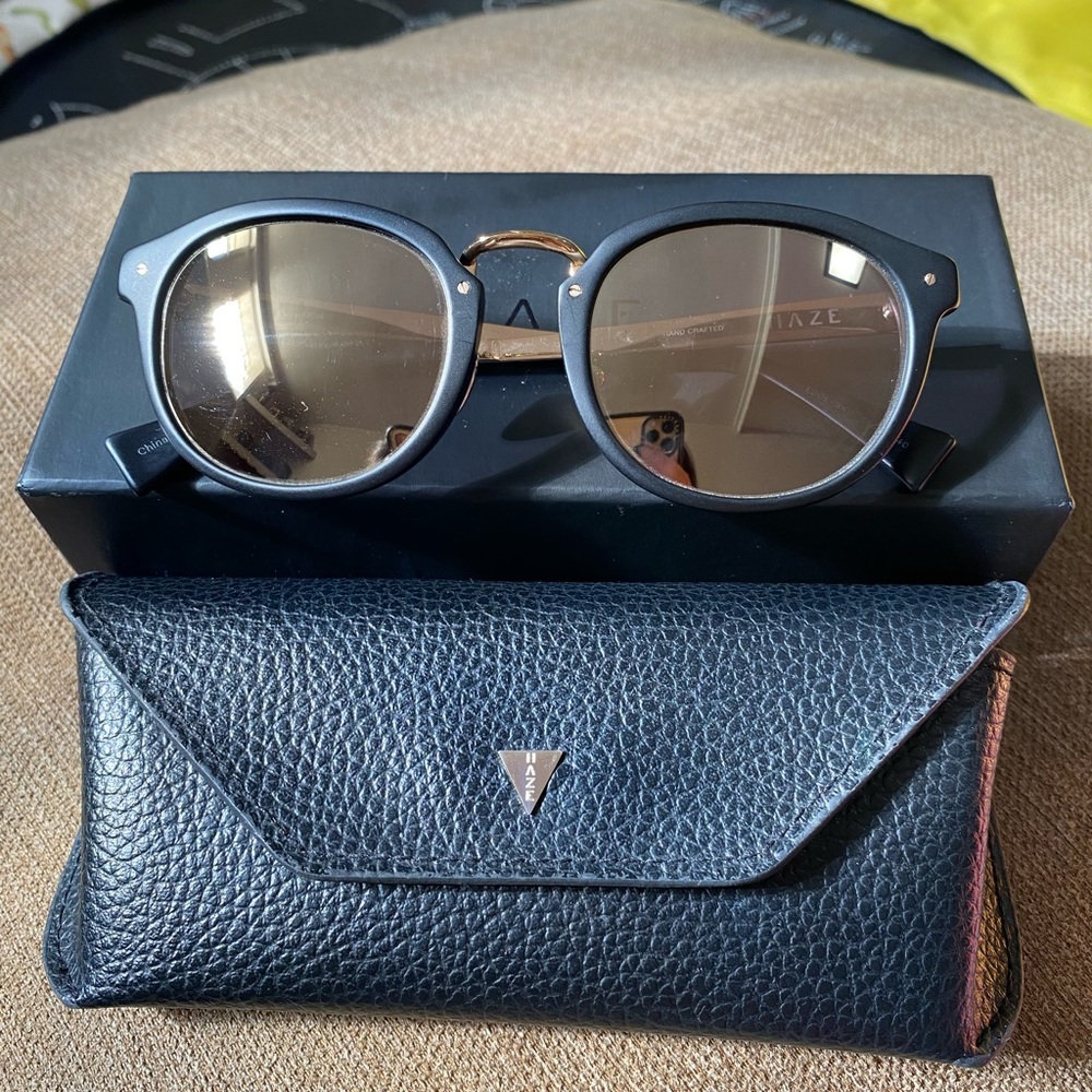 Haze Collection Cutting Edge Golden Matte Ink Sunglasses